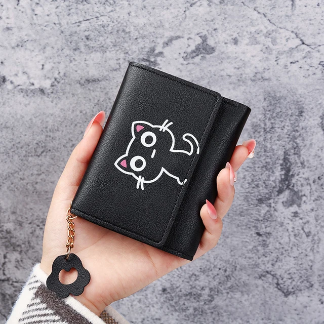 Dámská peněženka s kočičím motivem - černá