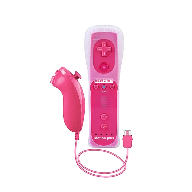 Wii ovladač + Nunchuck na Wii - růžový set