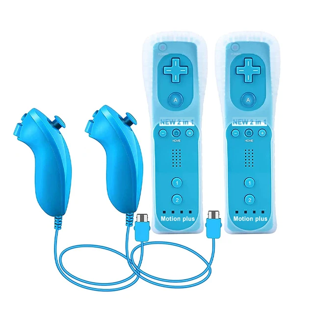 Wii ovladač + Nunchuck na Wii - 2 modré sady