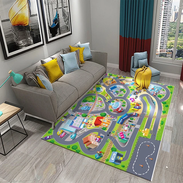 Barevný dětský dopravní koberec - 1, 60x90cm