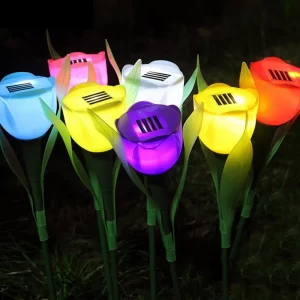 Solární osvětlení | venkovní svítidlo, styl tulipán