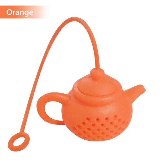 Sítko na sypaný čaj | silikonové čajové sítko, styl konvička - Oranžová