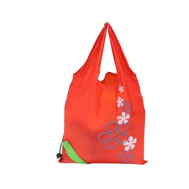 Skládací nákupní taška | ekologická taška, styl jahoda - Červené