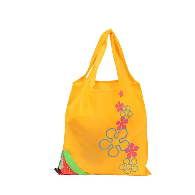 Skládací nákupní taška | ekologická taška, styl jahoda - oranžový