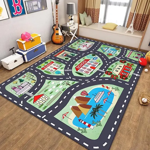 Hrací koberec s motivem dopravního hřiště - 20, 80x120cm