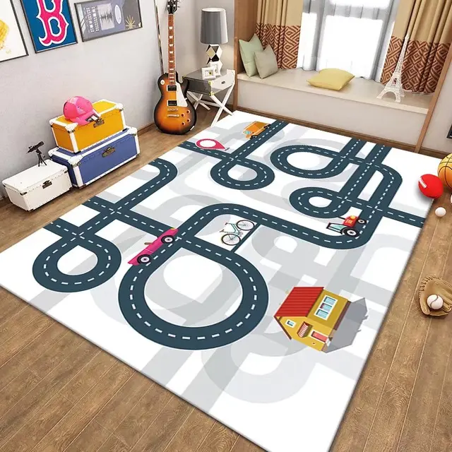 Hrací koberec s motivem dopravního hřiště - 3, 80x120cm