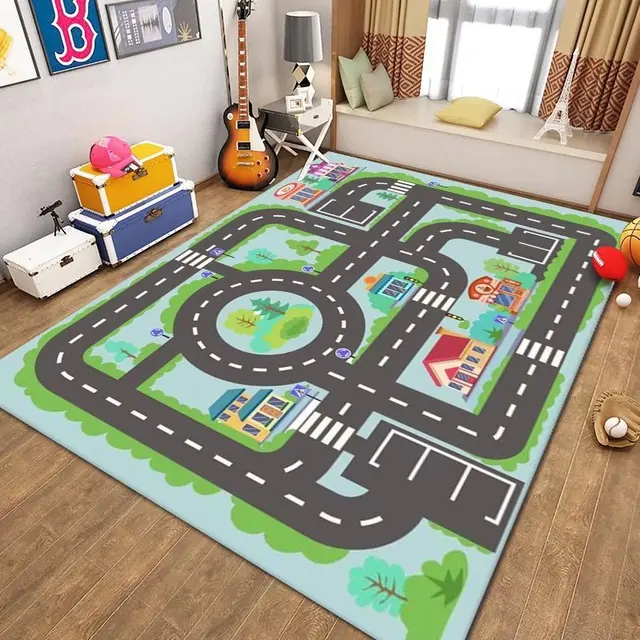 Hrací koberec s motivem dopravního hřiště - 5, 80x120cm