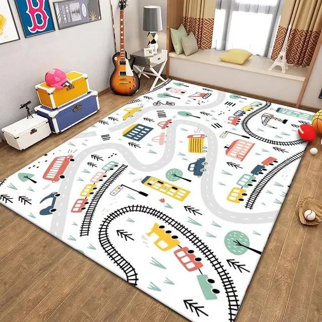 Hrací koberec s motivem dopravního hřiště - 1, 80x120cm