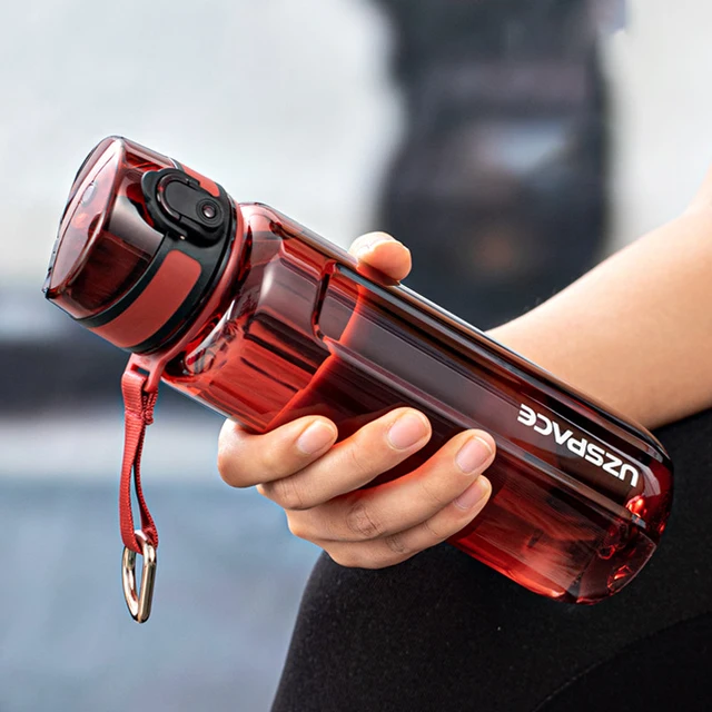 Sportovní láhev bez BPA s brčkem - Červené, 350 ml