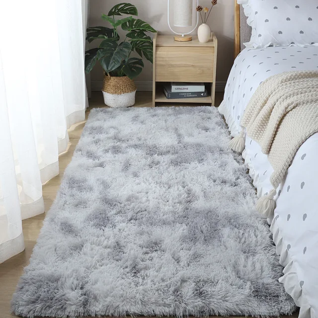 Teplý plyšový koberec do ložnice a obývacího pokoje - Vodově šedá, 120X200CM