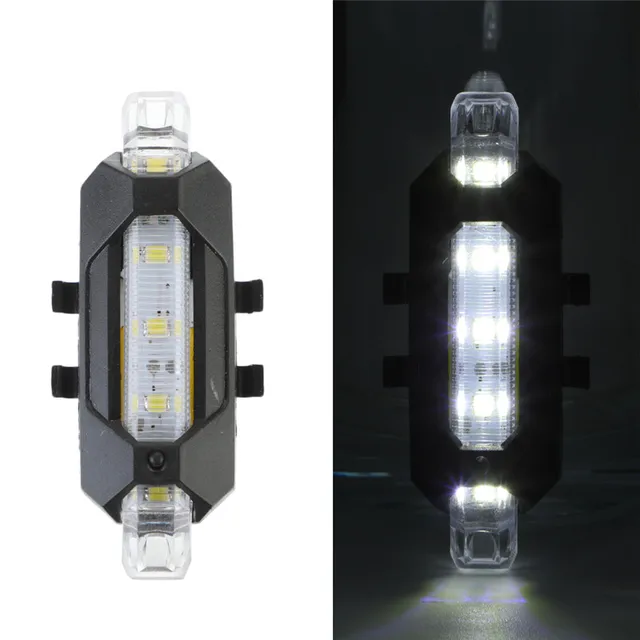 Název: Vodotěsné LED světlo na kolo s USB nabíjením Popis: - Bílý