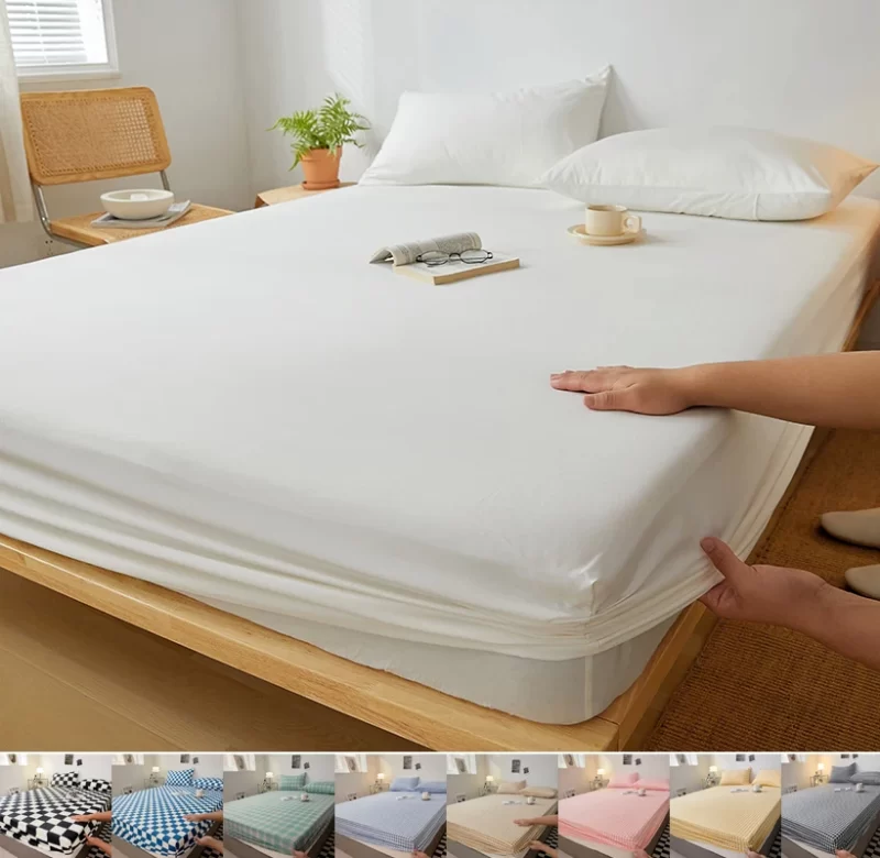 Bavlněné prostěradlo s gumovým okrajem pro manželskou postel