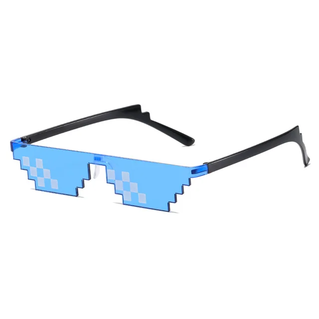 Pixelové sluneční brýle Thug Life pro děti a dospělé - S Modrá