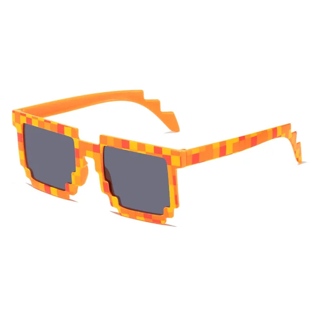 Pixelové sluneční brýle Thug Life pro děti a dospělé - oranžový