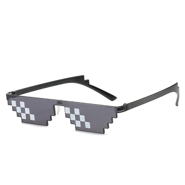 Pixelové sluneční brýle Thug Life pro děti a dospělé - S Černá