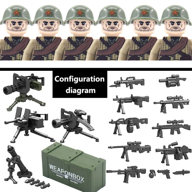 Vojenské figurky stavebnice WW2 | Styl Lego - D260-7061B