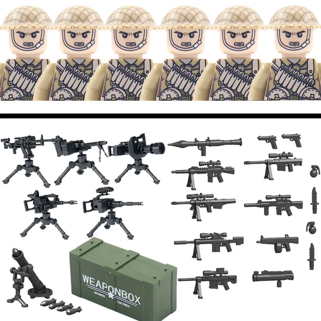 Vojenské figurky stavebnice WW2 | Styl Lego - D261-7061A