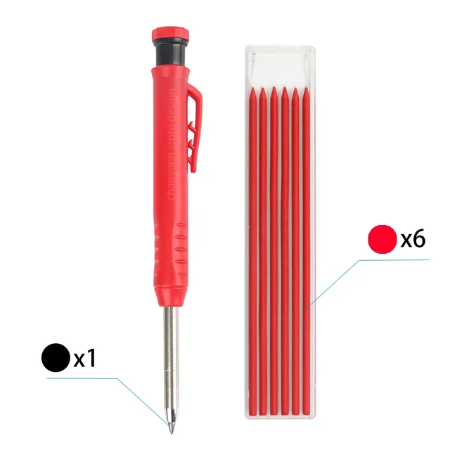 Multifunkční tužka pro truhláře s ořezávačem - Sada 05