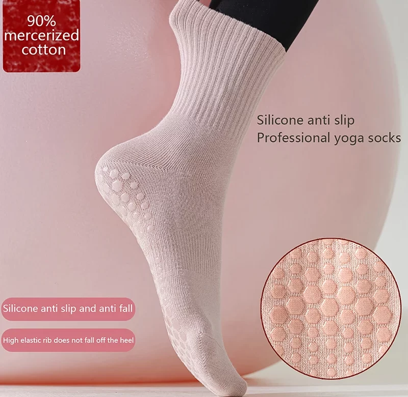 Bavlněné protiskluzové ponožky na pilates a jógu