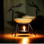 Keramický aroma hořák s vánočním sobem | aromalampa | svícen