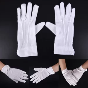Bílé pánské bavlněné rukavice na formální události | 1 pár