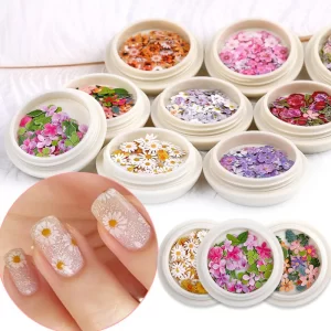 Květinové ozdoby pro DIY šperky či nail art | Květinové aplikace na nehty