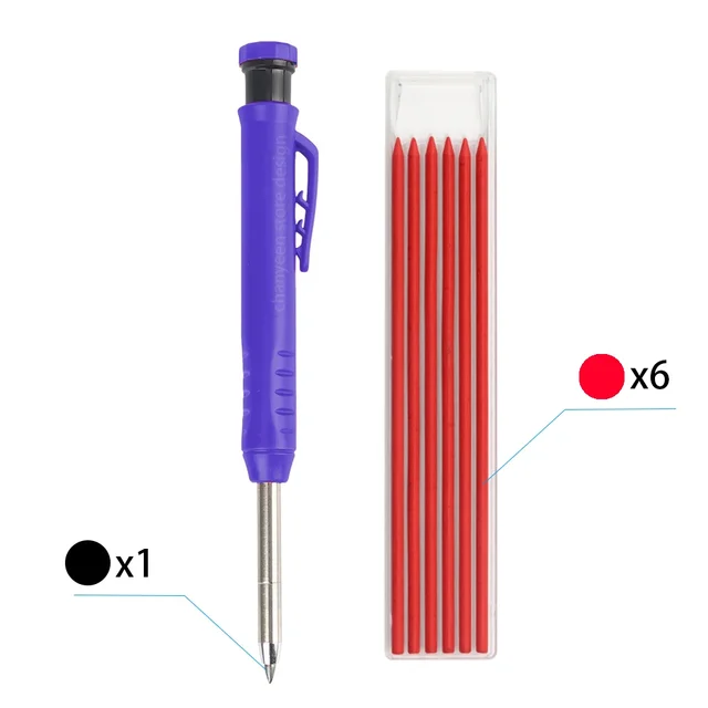 Multifunkční tužka pro truhláře s ořezávačem - Sada 06