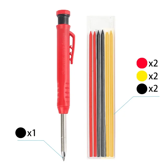 Multifunkční tužka pro truhláře s ořezávačem - Sada 11