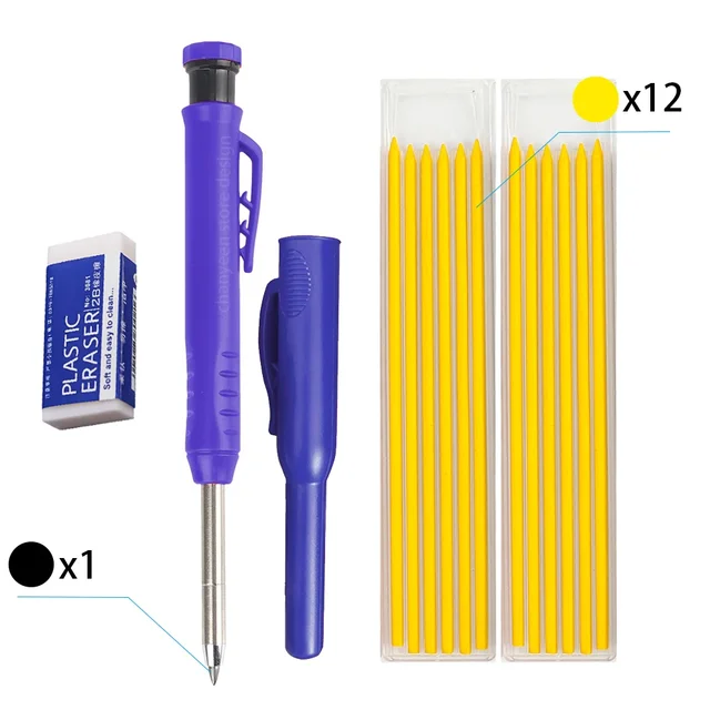 Multifunkční tužka pro truhláře s ořezávačem - Sada 21