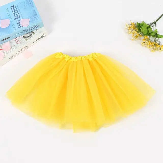 Dětská tutu sukně | tylová sukně pro děti, univerzální velikost - žlutá