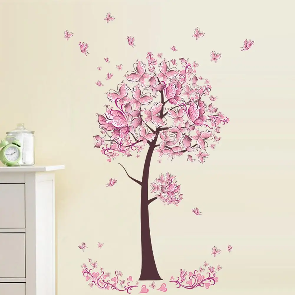 Samolepicí tapeta na zeď | nálepka na zeď růžový strom, 70 x 100 cm