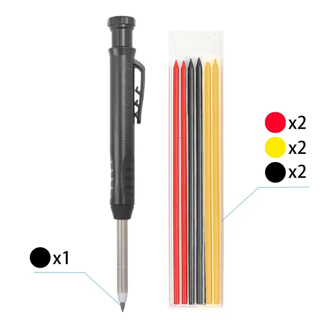 Multifunkční tužka pro truhláře s ořezávačem - Sada 10