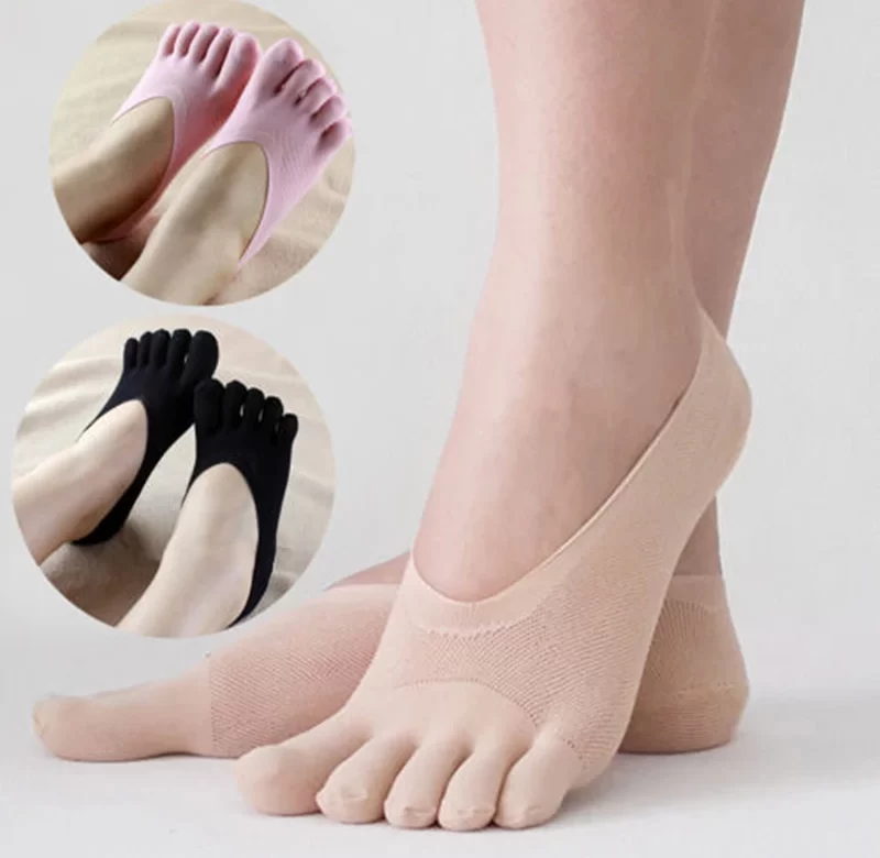 Dámské prstové ponožky neviditelné s protiskluzem