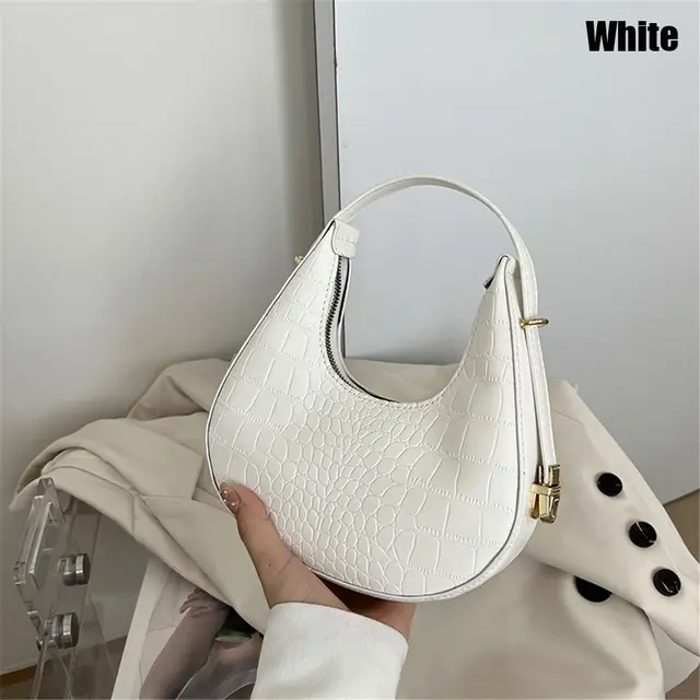 Dámská luxusní kožená kabelka - Bílá