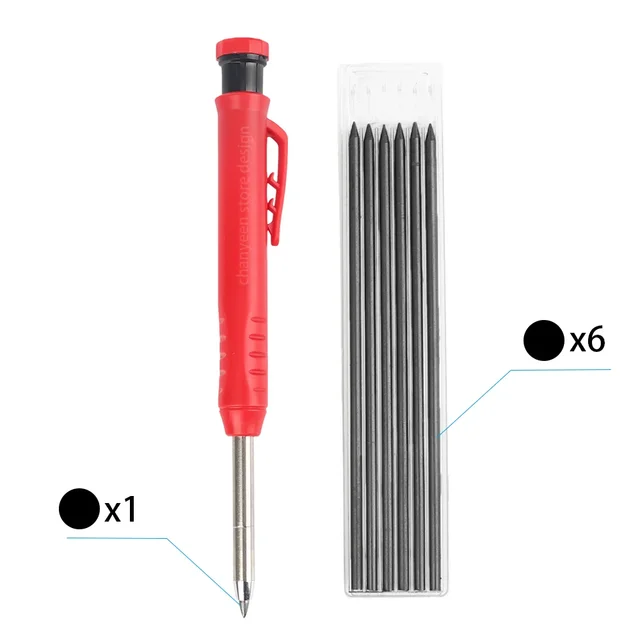 Multifunkční tužka pro truhláře s ořezávačem - Sada 02