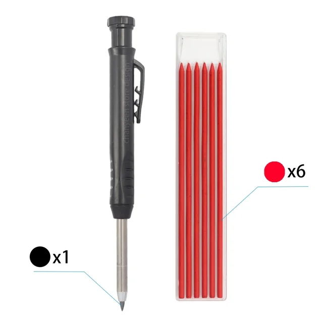 Multifunkční tužka pro truhláře s ořezávačem - Sada 04