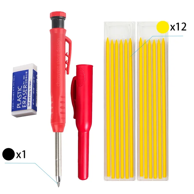 Multifunkční tužka pro truhláře s ořezávačem - Sada 20