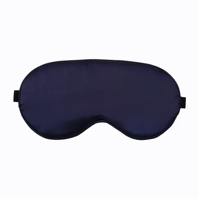 Hedvábná spací maska na oči s pohodlným nastavením - Tmavě modrá