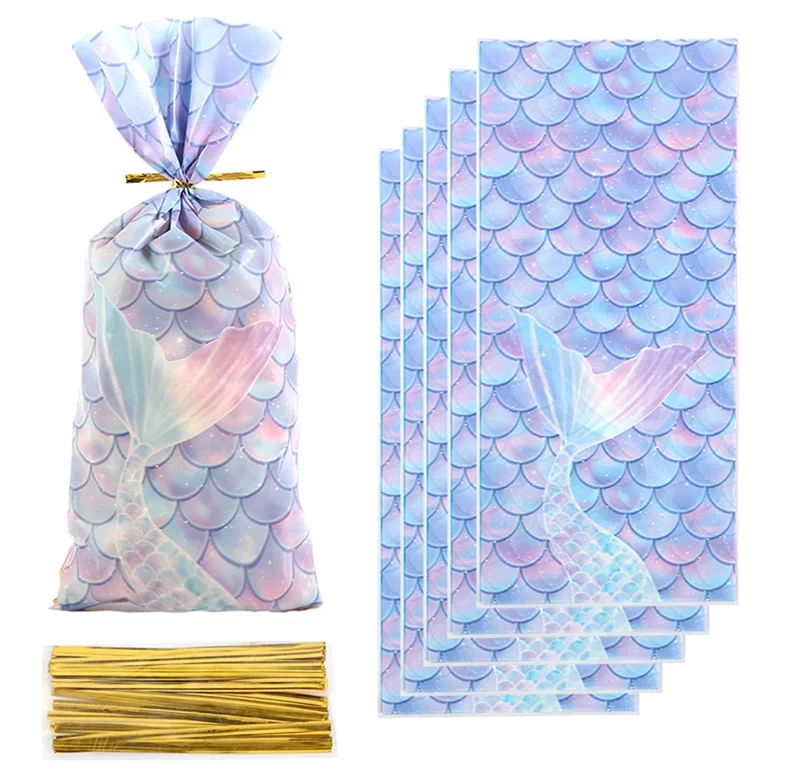 Tašky na dárky s potiskem mořské panny | balení dárků | 50ks