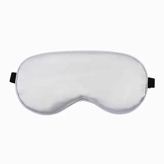 Hedvábná spací maska na oči s pohodlným nastavením - Stříbrný