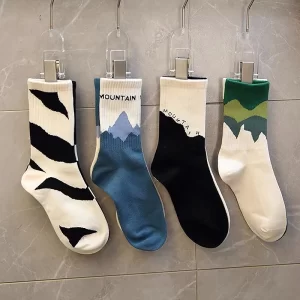 Pruhované bavlněné ponožky pro ženy