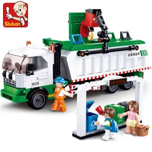 Edukační stavebnice kamion na třídění odpadu, 432 dílků | styl lego