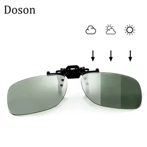 Photochromic Polarized Clip On Sunglasses Near-Sighted Driving Night Vision Lens Anti-UVA Anti-UVB Sunglasses Clip De Sol UV400