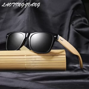 Bambusové sluneční brýle UV400 vintage