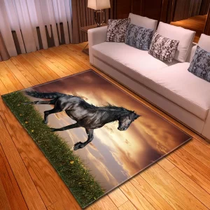 Moderní dětský koberec s koněm