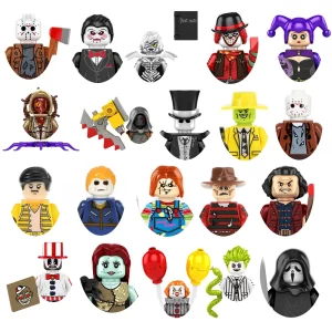 Halloweenské minifigurky Jason Voorhees a Scream Killer | lego styl