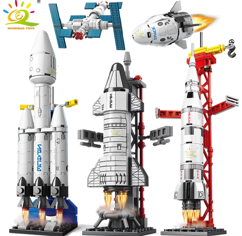 Vesmírná stavebnice rakety pro děti | styl lego