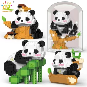 3D Panda model ze stavebních kostek pro děti | styl lego