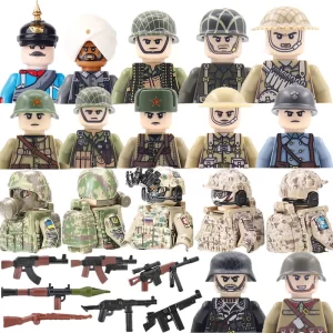 Vojenské stavebnice pro děti s historickými figurkami | lego styl komponenty