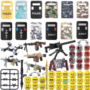 Vojenské stavebnice s mini figurkami a zbraněmi | komponenty styl lego